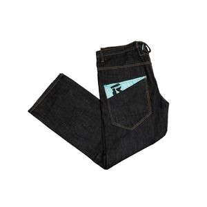 RGTN Mens Y2K Vintage Denim Straight Jeans Streetwear 40x30  Dark Denim wide leg